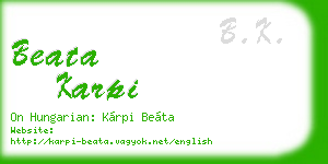 beata karpi business card