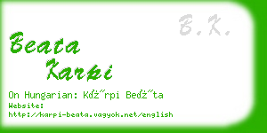 beata karpi business card